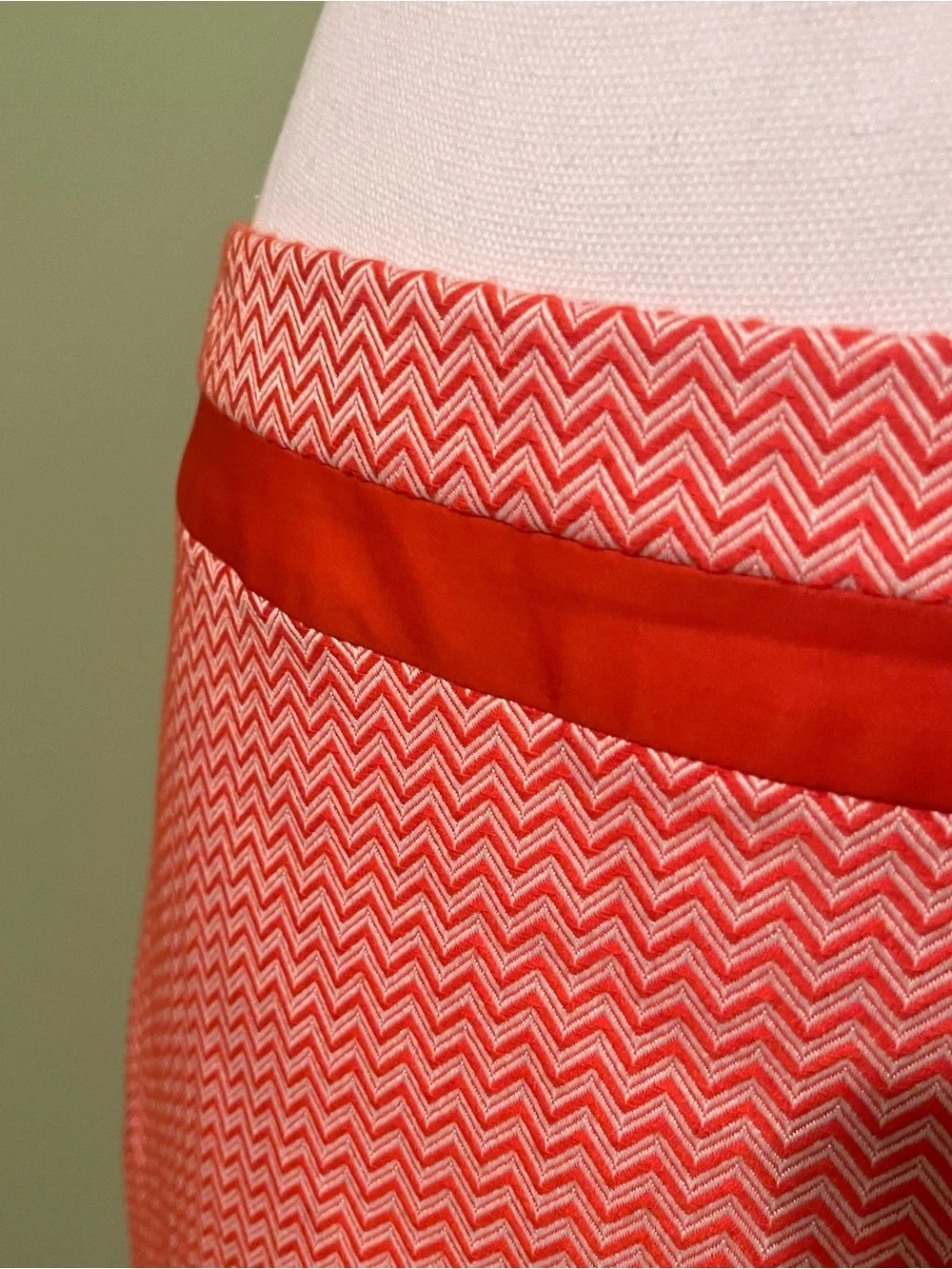 Chevron Pattern, Orange Pencil Skirt - Limited - Size 10